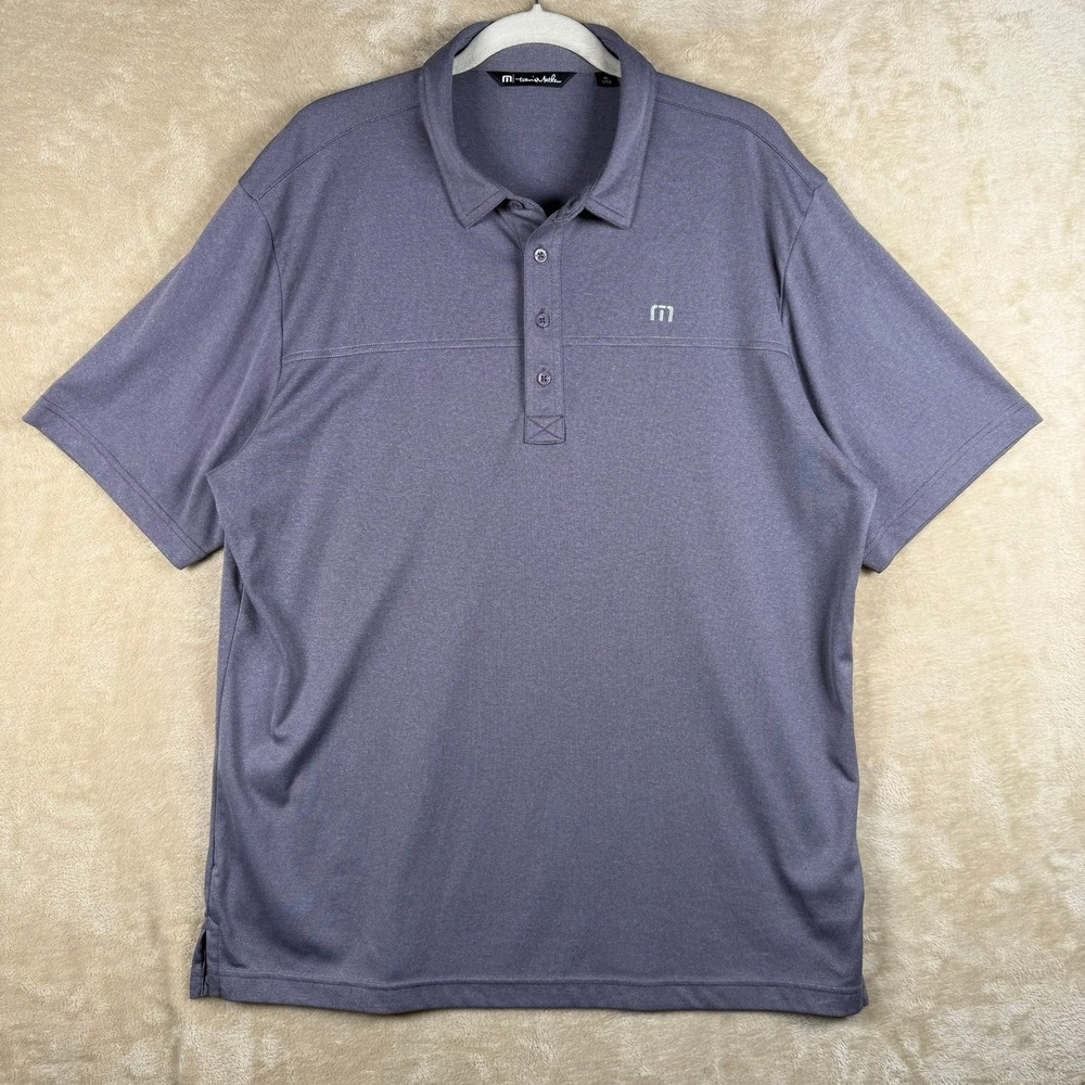 Travis Mathew Mens XL Purple Heathered Short Sleeve Golf Polo Shirt‎